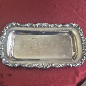 Elegant International Silver Silver Plated Rectangular Trinket Tray